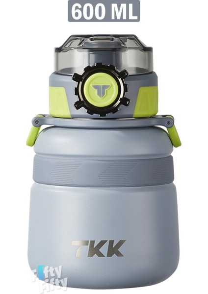 Tkk 600 ml Çelik Su Matarası Çift Kullanım Pipetli/rahat Içim 12 Saat Sıcak/24 Saat Soğuk Termos -2029-600ML