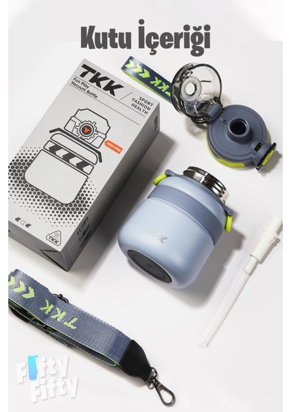 Tkk 600 ml Çelik Su Matarası Çift Kullanım Pipetli/rahat Içim 12 Saat Sıcak/24 Saat Soğuk Termos -2029-600ML fiyatları
