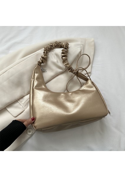 Bulut Tek Omuz Crossbody Pilili Koltuk Altı Pilili Büyük Tek Omuz Çantası (Yurt Dışından)