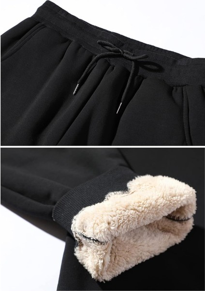 Erkek Ultra Termal Kışlık Sherpa Astarlı Aktif Koşu Normal Paça Jogger Eşofman Altı fırsatları