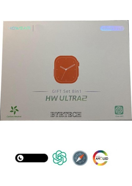 Hw Ultra 2 Kasa Korumalı 7 Kordonlu Chat Gpt/gps/nfc Destekli Watch Ultra 2 Hediye Paketi