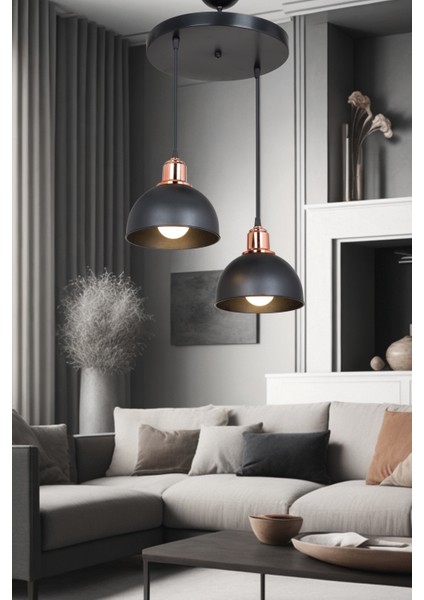 Siyah Sarkıt Avize Salon Mutfak Koridor Yatak Odası Lamba