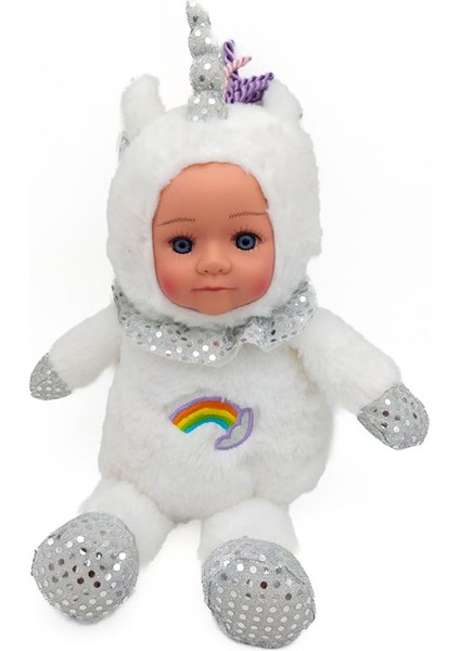 Peluş Bebek Yüzlü Unicorn 30 cm - Mavi Su Dünyası