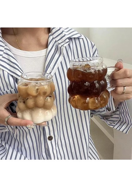 Isıya Dayanıklı Borosilikat Kulplu Üzümlü Boncuk Şekilli Bardak Kahve ve Sunum Bardağı Üzüm Bardak indirimleri