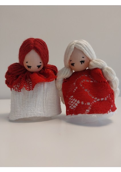 Ikili Borş, Handmade Yaka Iğnesi, El Yapımı Şirin Kırmızı-Beyaz Ikili Aksesuar modelleri