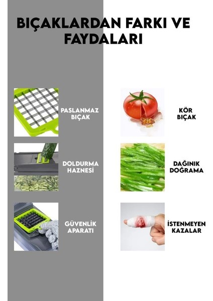 Üstten Basmalı Meyve Sebze Doğrayıcı ve Dilimleyici modelleri