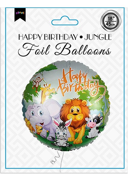18" Folyo Balon - Happy Birthday -Jungle