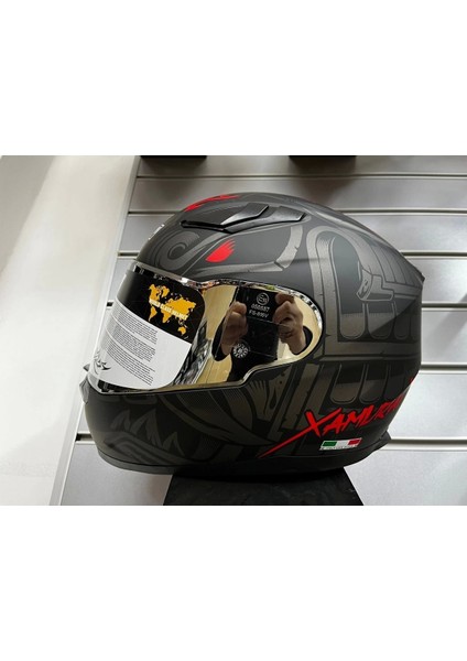 Kask 816 Xamurai Mat Siyah/gri Full Face