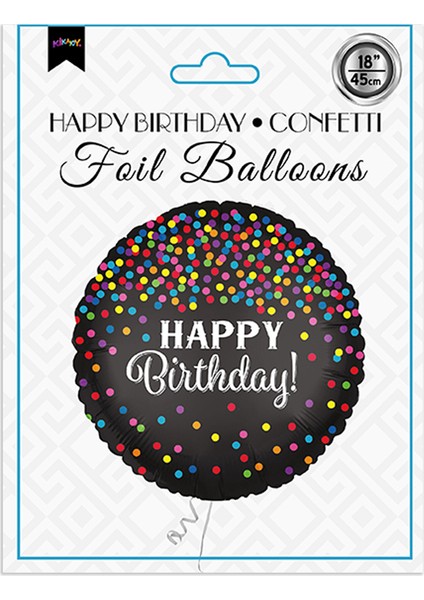 18" Folyo Balon -Happy Birthday -Confetti