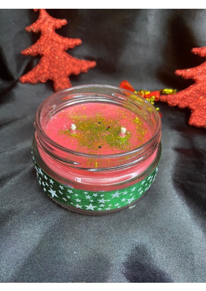 Hediyelik ve Dekoratif Yılbaşı Konseptli Simli Kokulu Soya Mum %100 Vegan(Christmas,yılbaşı) fiyatları