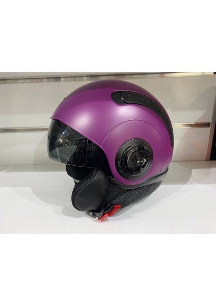 Kask Sx.10 Mat Mor Çenesiz Güneş Gözlüklü