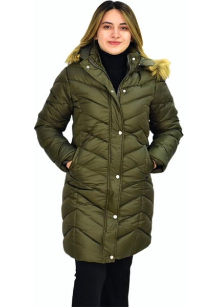 Kadın Kapüşonlu Şişme Kaban 7045 BGL-ST03291