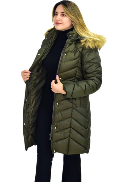 Kadın Kapüşonlu Şişme Kaban 7045 BGL-ST03291
