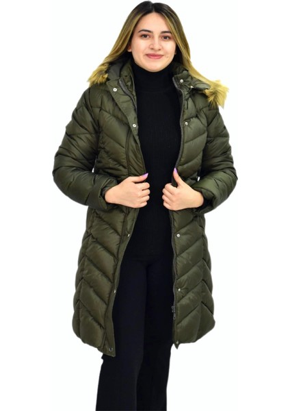 Kadın Kapüşonlu Şişme Kaban 7045 BGL-ST03291
