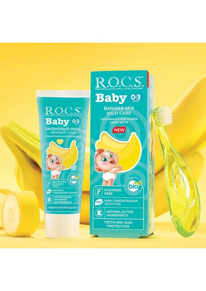 Baby Muz Tadında Diş Macunu + Fırçası Set 0-3 Yaş fiyatları