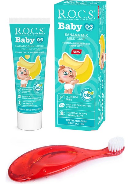 Baby Muz Tadında Diş Macunu + Fırçası Set 0-3 Yaş fırsatları