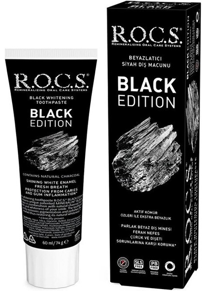 R.O.C.S.Black Edition Siyah Diş Macunu 60ml