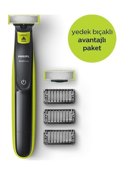 Oneblade QP2520/30 Hibrit Düzeltici ve Tıraş Makinesi Yedek Bıçaklı Avantajlı Paket