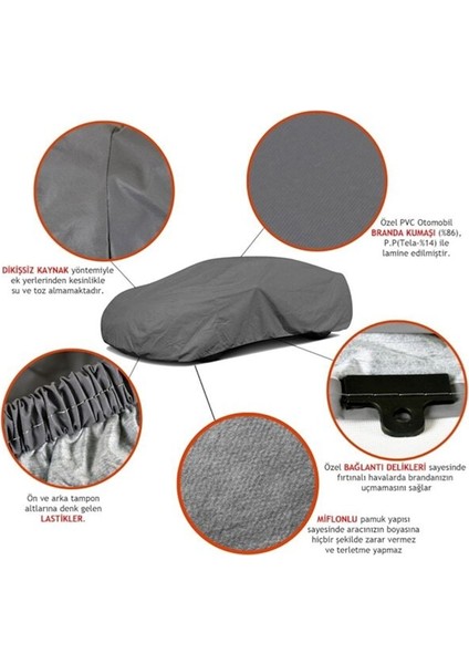 Volkswagen Jetta 2012-2015 Uyumlu Pro Miflonlu Su Geçirmez Oto Örtüsü Branda Çadır