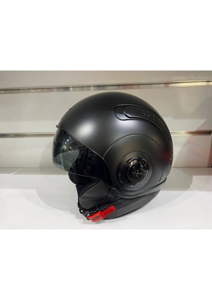 Kask Sx.10 Mat Siyah Çenesiz Güneş Gözlüklü