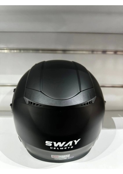 Kask SW-766 Mat Siyah Çenesiz Güneş Gözlüklü
