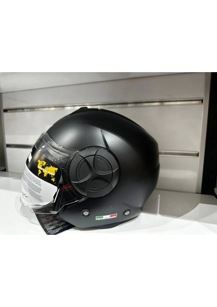 Kask SW-737 Mat Black Çenesiz Güneş Gözlüklü
