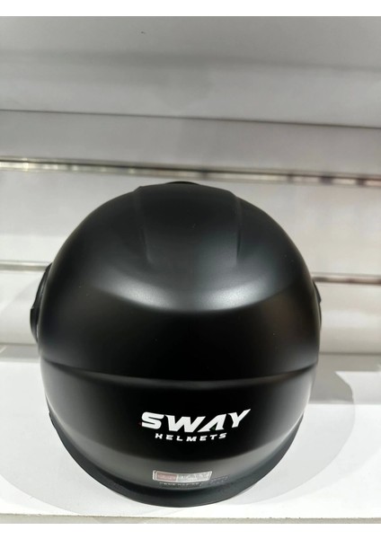 Kask SW-737 Mat Black Çenesiz Güneş Gözlüklü