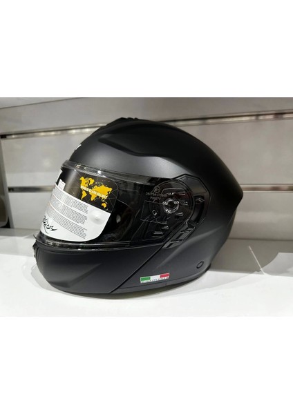 Kask SW-917 Çene Açılır Güneş Gözlüklü Mat Siyah