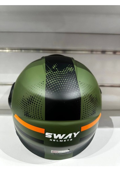 Kask SW-737 Army Mat Yeşil/siyah Çenesiz Güneş Gözlüklü