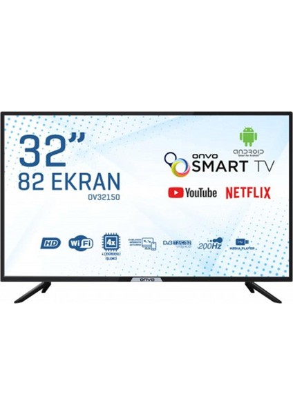 OV32150 32” 82 Ekran Hd Uydu Alıcılı Android Smart LED Televizyon