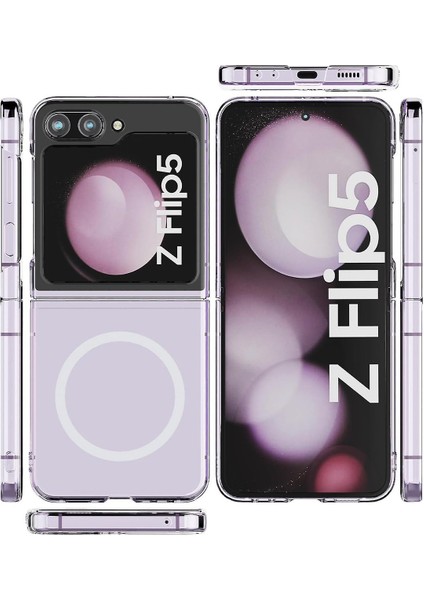 Samsung Galaxy Z Flip 5 Kılıf Magneticsafe Şeffaf Silikon - Şeffaf fiyatları