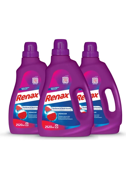 Renax Sıvı Çamaşır Deterjanı Renkliler 2520 ml - 3 Lü Paket