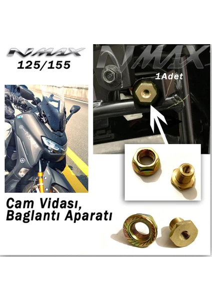 Yamaha Nmax 125/155 2021-2023 Cam Bağlantı Somun Seti 4 Adet Set