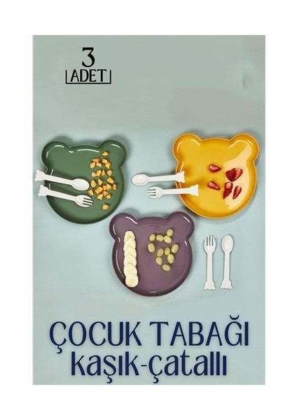 3 Adet Çocuk Yemek Tabağı  Design 718960