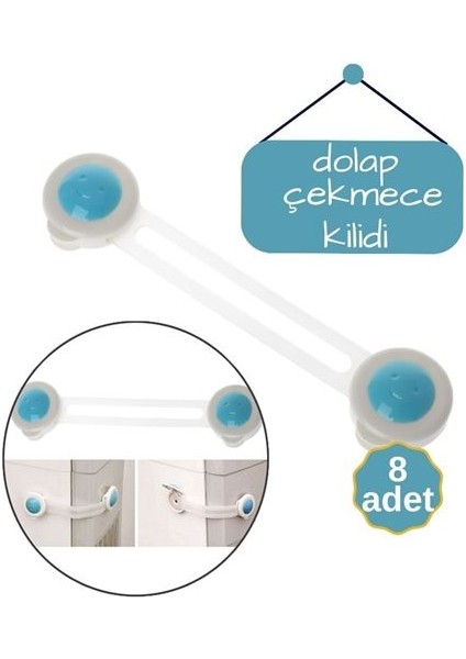 8 Adet Çocuk Dolap ve Çekmece Kilidi 711897