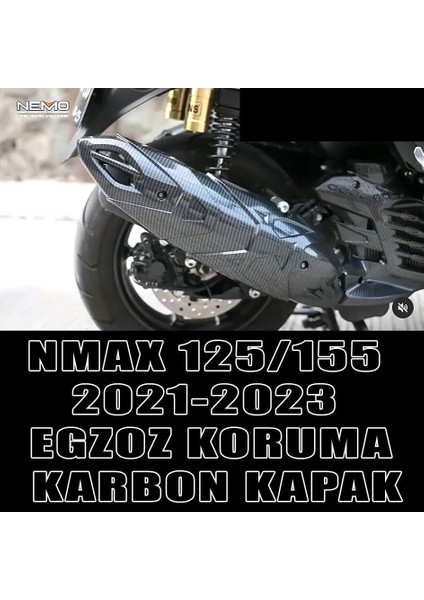 Yamaha Nmax 125/155 2021-2023 Egzoz Koruma Kapak Karbon