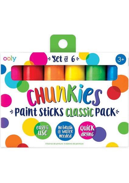 Ana Renkler Ooly Chunkies Pastel Boya 6’lı Klasik Renkler
