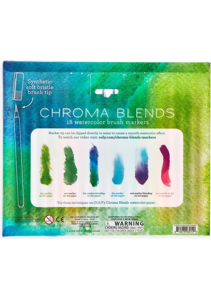 Ana Renkler Ooly Chroma Blends Fırça Uçlu 18'li Çok Amaçlı Kalem
