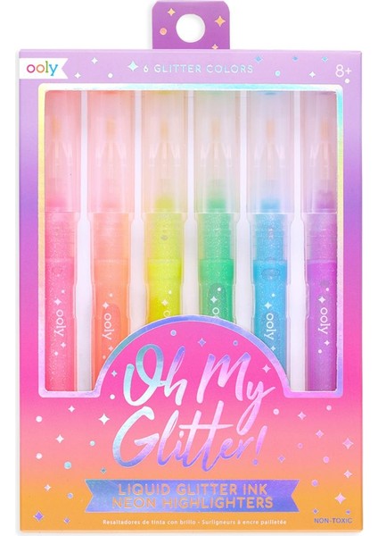 Pastel Renkler Ooly Oh My Glitter Neon 6’lı Highlighter