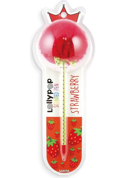 Kırmızı Ooly Sakox Lollypop Kalem - Çilek Kokulu
