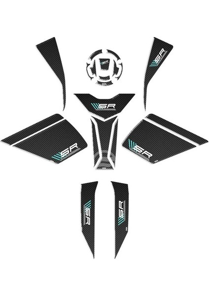 CF Moto 450 SR Tank Pad Turkuaz Full Set 001