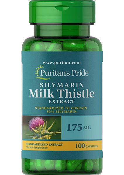 Puritan's Pride Silymarin Milk Thistle Extract 175 Mg 100 Kapsül