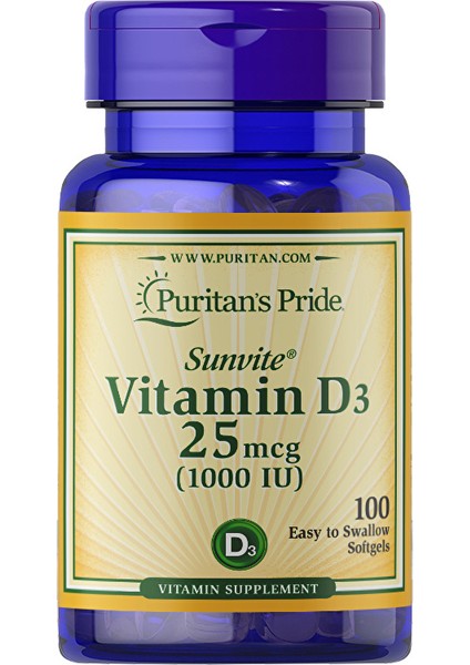 Vitamin D3 25 Mcg 1000 Iu 100 Yumuşak Kapsül