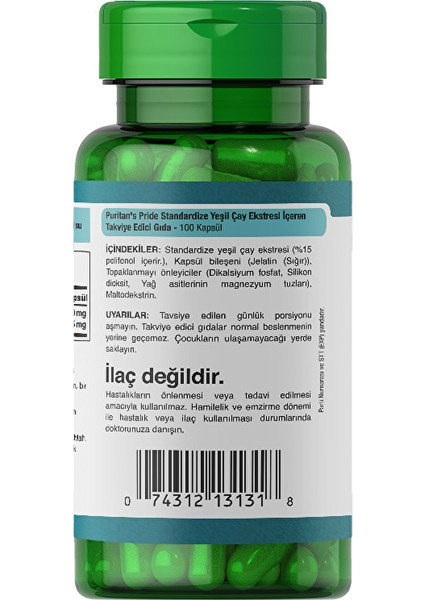 Green Tea Extract 315 Mg 100 Kapsül modelleri