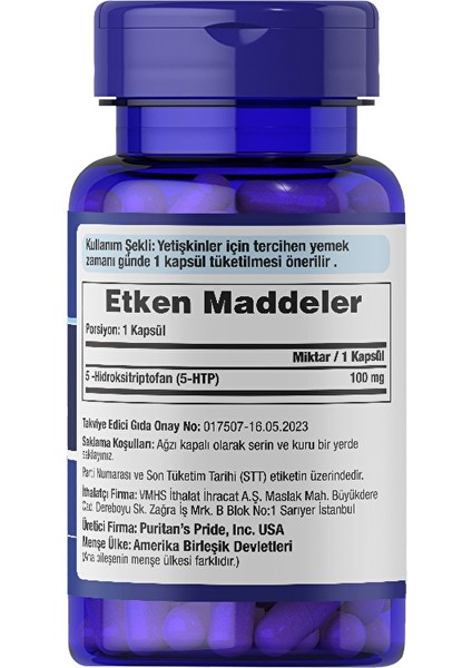 5-Htp 100 Mg 60 Kapsül