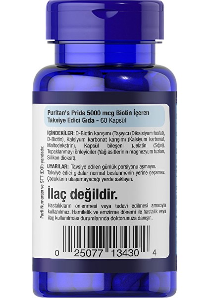 Biotin 5000 Mcg 60 Kapsül