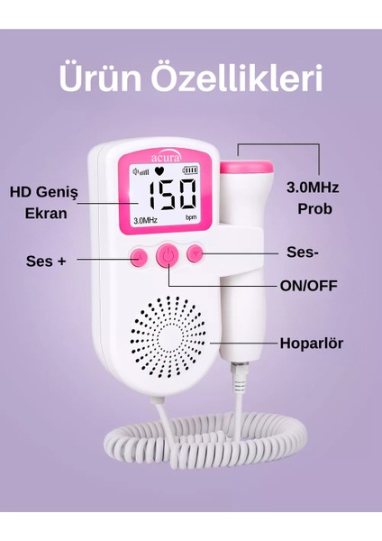 AC-4040 Fetal Doppler Nabız Duyma Cihazı