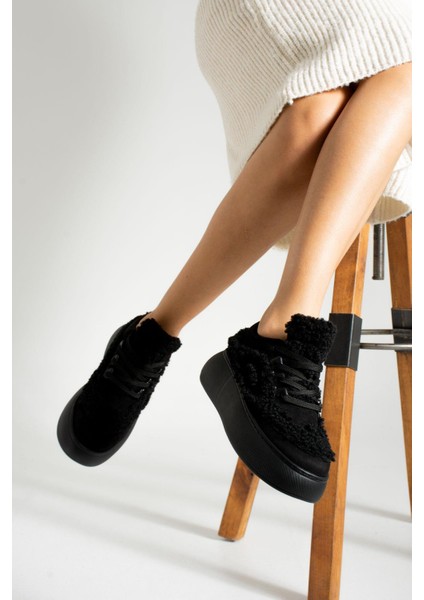 Oct Shoes Kadın Yüksek Taban Tüylü Sneaker Spor Ayakkabı TS1157 modelleri