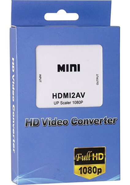 PM-12861 HDMI To Rca Mini Model 1920X1080 Plastik Kasa Çevirici Konvertör