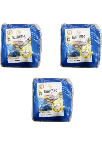 Çadır Kumaşı Branda Tente Uv Güneşlik Gölgelik Koruma Yağmur Su Geçirmez - 2x6 Metre - 3 Paket
